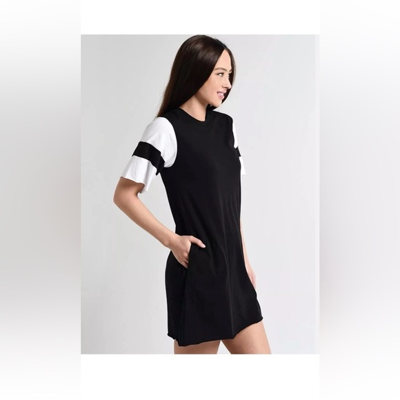 ATM Anthony Thomas Melillo Jersey Striped Sleeve Mini Dress | Size Small - Picture 10 of 11